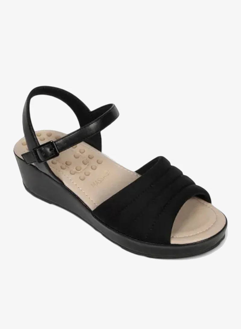 باتا صندل نسائي كومفيت ويلنس بكعب ويدج – أسود