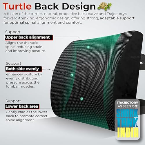 Trajectory Lumbar Support Cushion with ADVANCEDX Memory Foam & GRIDMATRIX Fabric – Orthopedic Comfort for Back Pain Relief. Perfect for Office Chairs, Standard Size, and Designed (Back Rest Cushion) - Image 4
