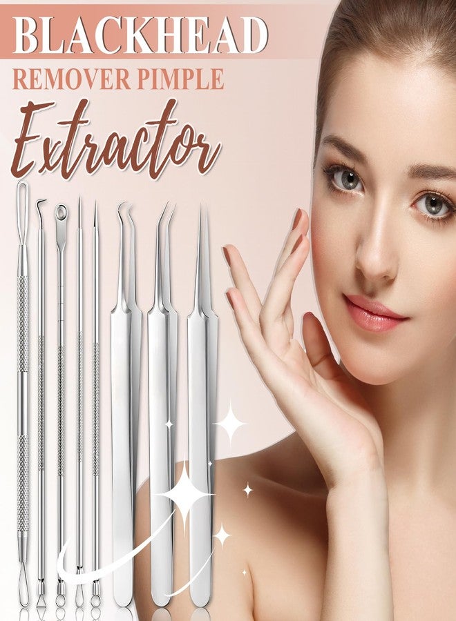 EYBDYB 8 Pcs Blackhead Remover Tool Kit – Medical Grade Stainless Steel Acne Removal Set with Tweezers&Needles–Comedone Extractor for Whiteheads,Pimple Popping,Facial Blemish Removal–Nose & Face Care - Image 3