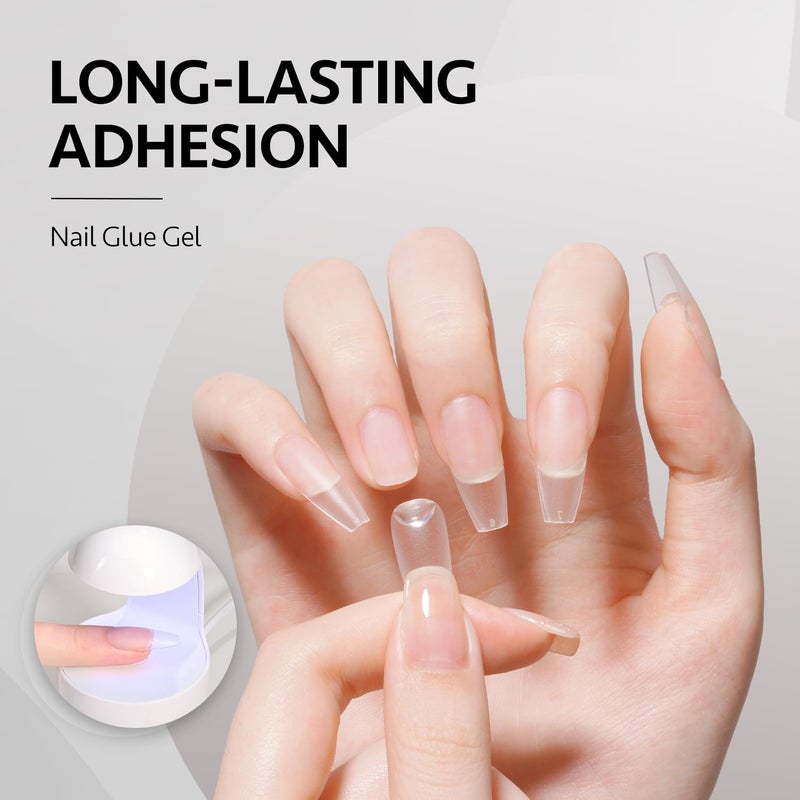 GAOY Gel Top Coat, Nail Glue Gel and Base Coat Set, 3 Pcs 16ml Clear Glossy No Wipe Combination for UV Light Cure - Image 4