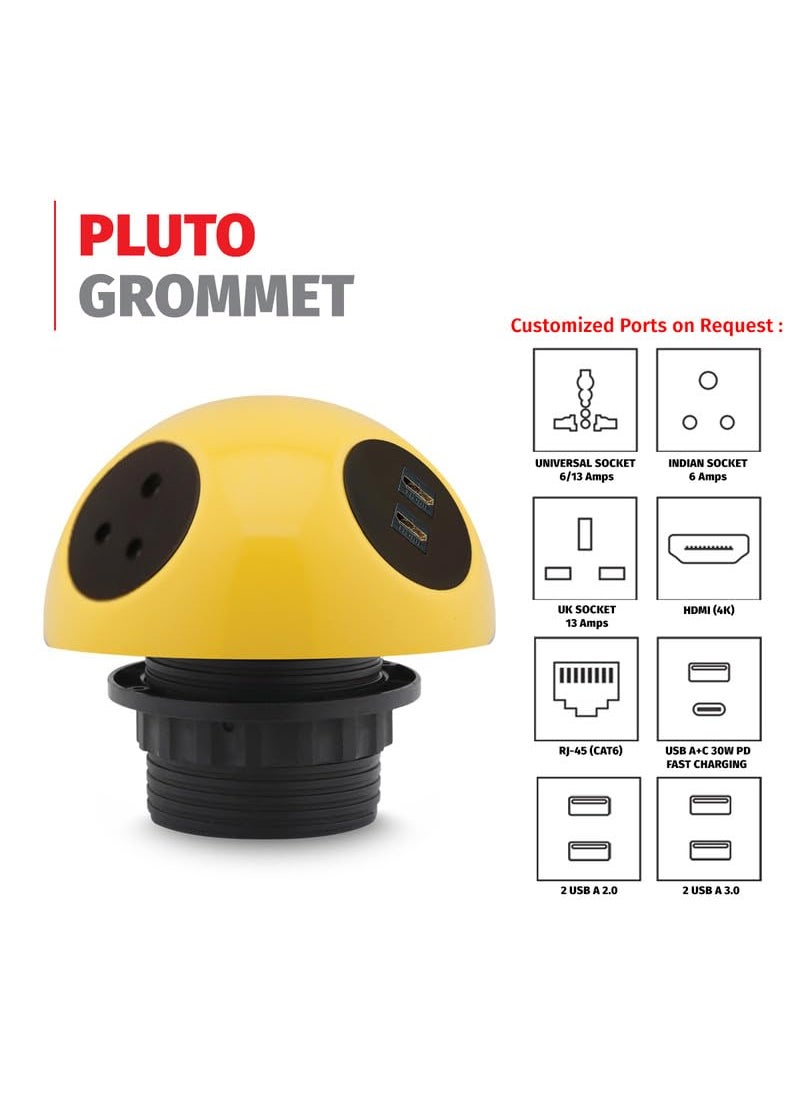 MX MX Power Converter with 2 Indian Socket 2 HDMI Ports MultiPlug Pluto Grommet Power Hub Extension Socket for Home Office Hotels and Other Public Spaces  - Image 2