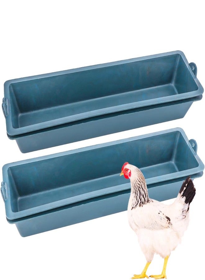 DQITJ 4 Pack Chicken Feeder Plastic Feed Trough Bucket for Chicken Duck Pigeon Bird Livestock Pet Poultry (Length: 16.5") - Image 1