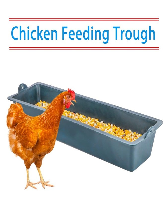 DQITJ 4 Pack Chicken Feeder Plastic Feed Trough Bucket for Chicken Duck Pigeon Bird Livestock Pet Poultry (Length: 16.5") - Image 2
