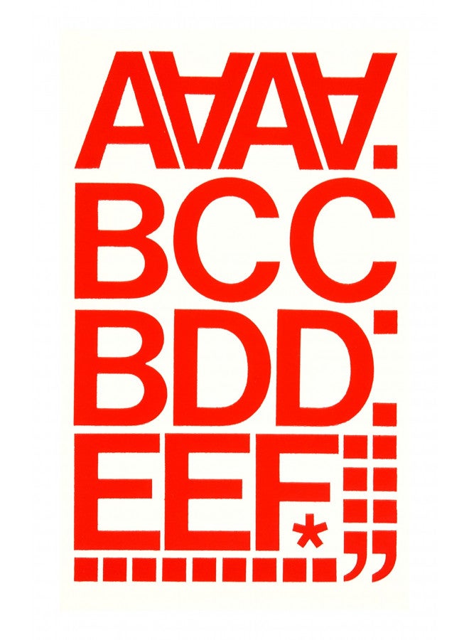 Chartpak Vinyl Helvetica Style Letters Letter & Number, 2 Inches High, Red (01052) - Image 2
