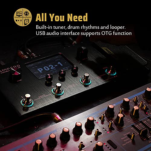 Hotone Ampero MP-100 Guitar Bass Amp Modeling IR Cabinets Simulation Multi Language Multi-Effects with Expression Pedal Stereo OTG USB Audio Interface - Image 4