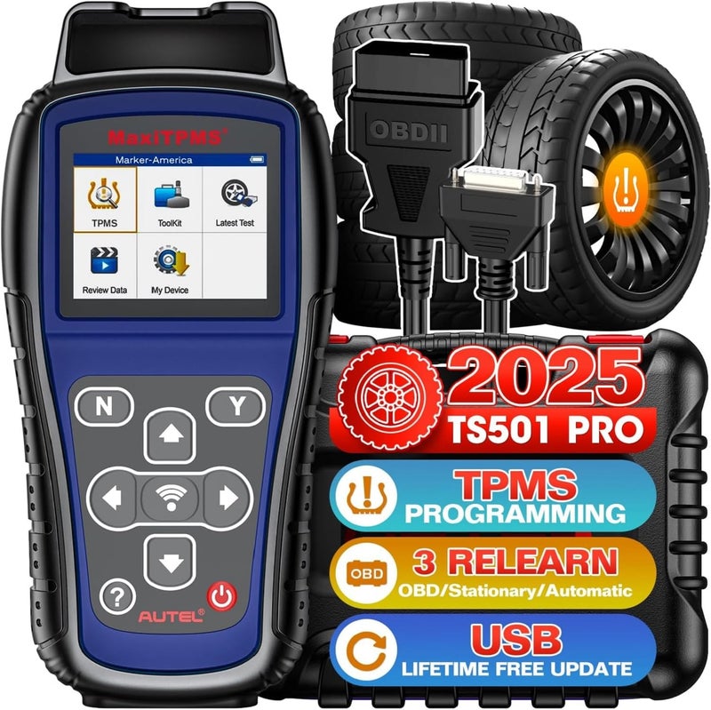 Autel Autel MaxiTPMS TS501 PRO TPMS Programming Tool 2025 New TPMS Relearn Reset as TS508WF TS508 Up of TS501 TS408S Activate All Sensors Program MXSensors Complete TPMS Diagnostic Lifetime Updates