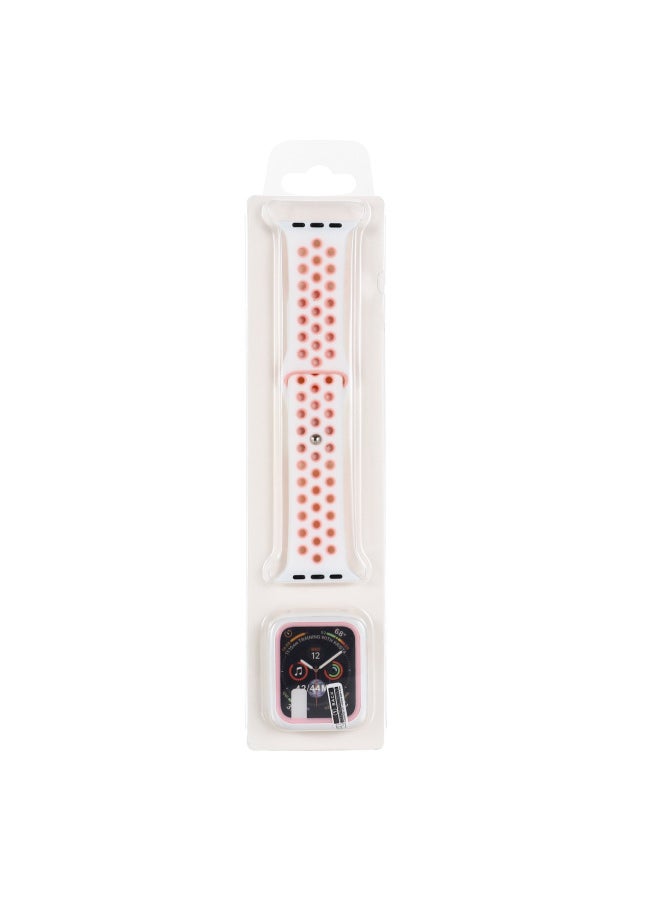 Generic - Suitable For Apple Nike Two-color Silicone Watch Band Set For Apple Watch7/SE/6/5/4321 Sport-Color:Black Red-Exterior Dimension:38mm - Image 1