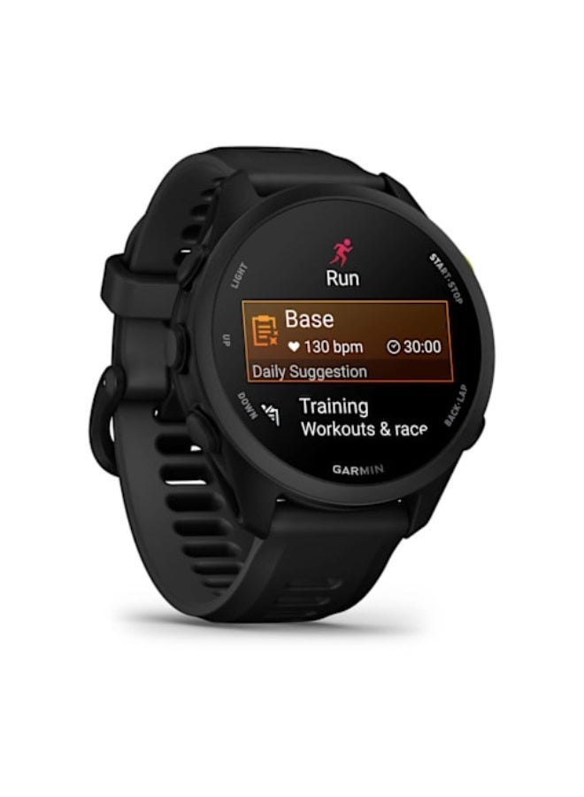 GARMIN Forerunner 70 - 43mm - Black - Up to 13 days of Battery Lie - 1.2” AMOLED Display, Chemically-strengthened glass, Heart Rate Monitor, All day stress monitor, Gps tracking, Smart notification, iOS and Android compatible black - Image 5
