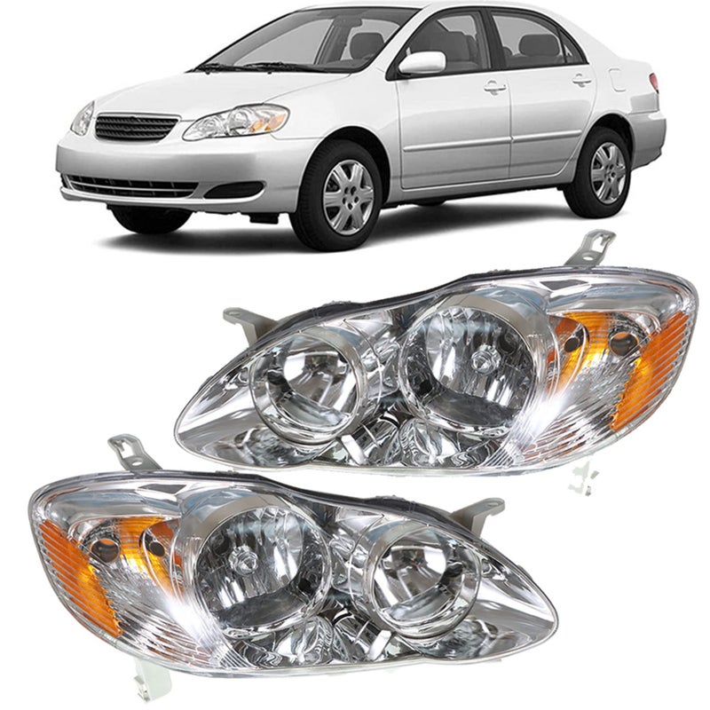 LABLT Headlights Front Head Lamps Replacement for 2003-2008 Toyota Corolla - Left & Right Pair