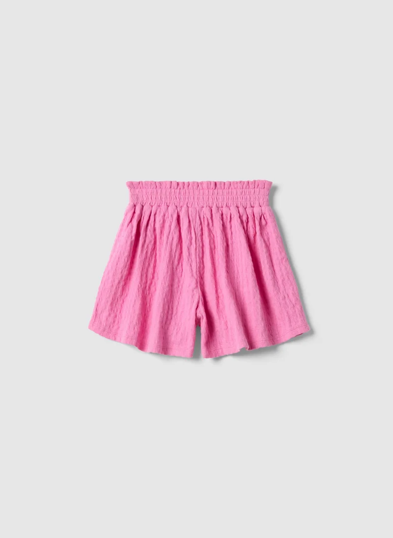 او في اس OVS Girlsâ€™ Pink Stretch Cotton Shorts, Regular Fit