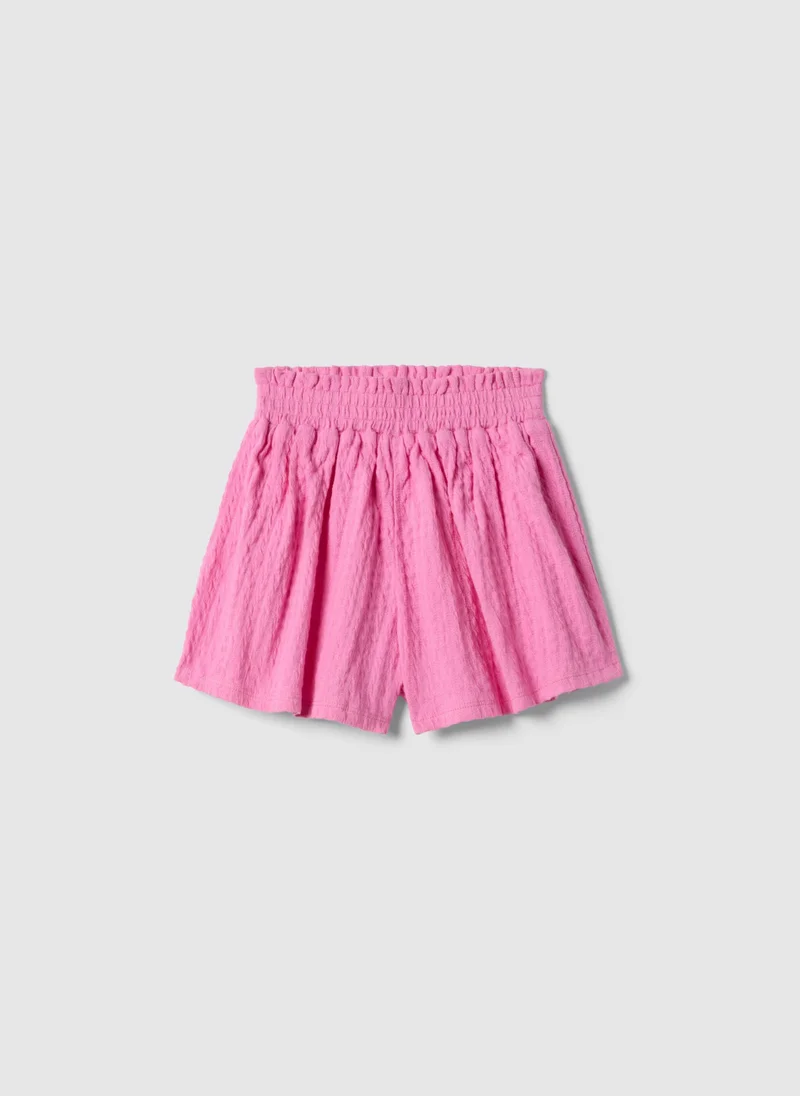 او في اس OVS Girlsâ€™ Pink Stretch Cotton Shorts, Regular Fit