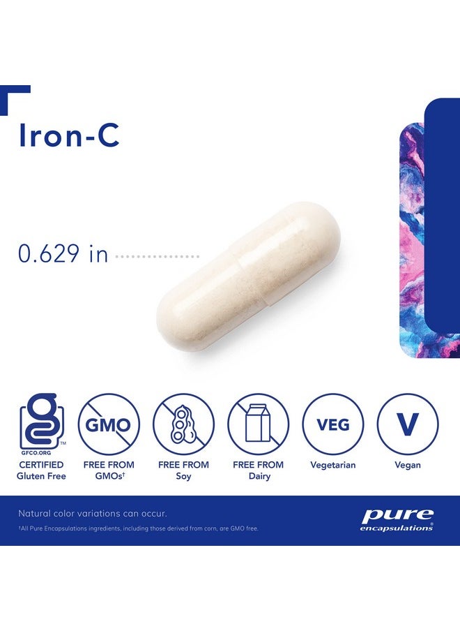 Pure Encapsulations - Ironc ; Iron And Vitamin C Supplement To Support Muscle Function Red Blood Cell Function And Energy* ; 60 Capsules - Image 1