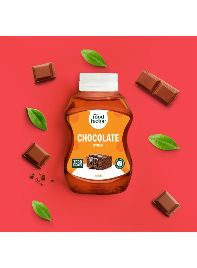 Food Factor Vegan Chocolate Syrup | Made in Italy, Zero Sugar, Low Calorie, Gluten Free, for ice cream, iced coffee, latte, Mocha, iced tea, smoothies, pancake, waffles, crepe (260ml, Chocolate) - Image 3