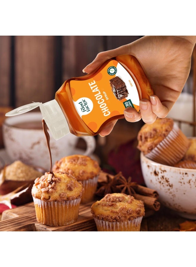 Food Factor Vegan Chocolate Syrup | Made in Italy, Zero Sugar, Low Calorie, Gluten Free, for ice cream, iced coffee, latte, Mocha, iced tea, smoothies, pancake, waffles, crepe (260ml, Chocolate) - Image 4