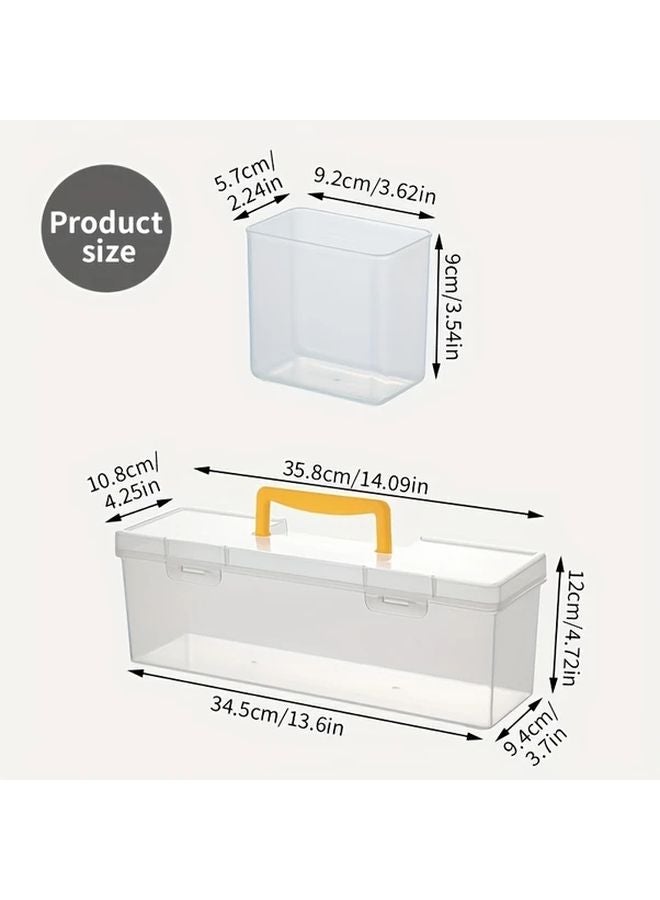 Black Tool Organizer Box With 6 Inner Dividers Portable Plastic Storage For Screws Bolts Parts - Image 4