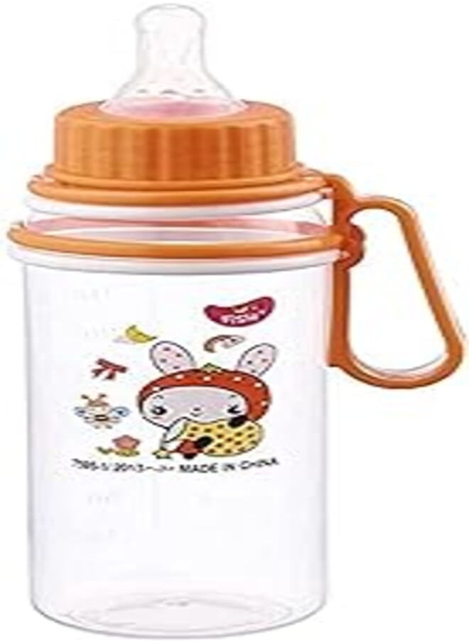 FISH Little fish polypropylene baby bottle with rotatable handle, 240 ml - orange 