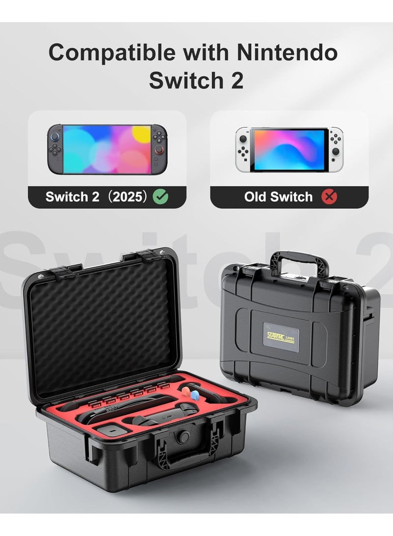 ألعاب ستارترك حافظة STARTRC GAMES الصلبة المحمولة لنينتندو سويتش 2 إصدار ديلوكس محترف مقاوم للماء وفقًا لمعيار IP67حافظة سفر صلبة مع بطانة ناعمة - مناسبة للجهاز ويد التحكم Pro والإكسسوارات - Image 4