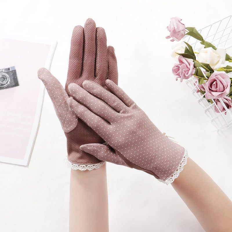 Lovful Summer Women Screentouch Gloves Sun Uv Protection Driving Gloves, Coffee, One Size - Image 3
