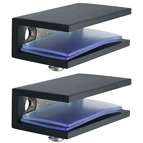 Alise Glass Shelf Brackets 2Pcs, Adjustable Shower Glass Clamps, Heavy Duty Clamp Holder, SUS304 Stainless Steel Brackets for 8-12mm Shelves, Matte Black - Image 1