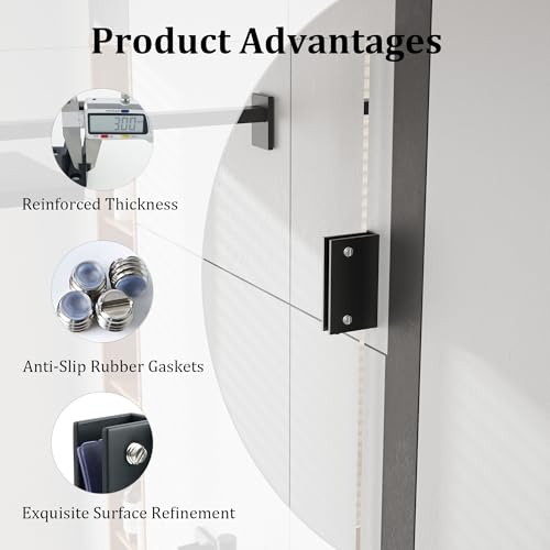 Alise Glass Shelf Brackets 2Pcs, Adjustable Shower Glass Clamps, Heavy Duty Clamp Holder, SUS304 Stainless Steel Brackets for 8-12mm Shelves, Matte Black - Image 5