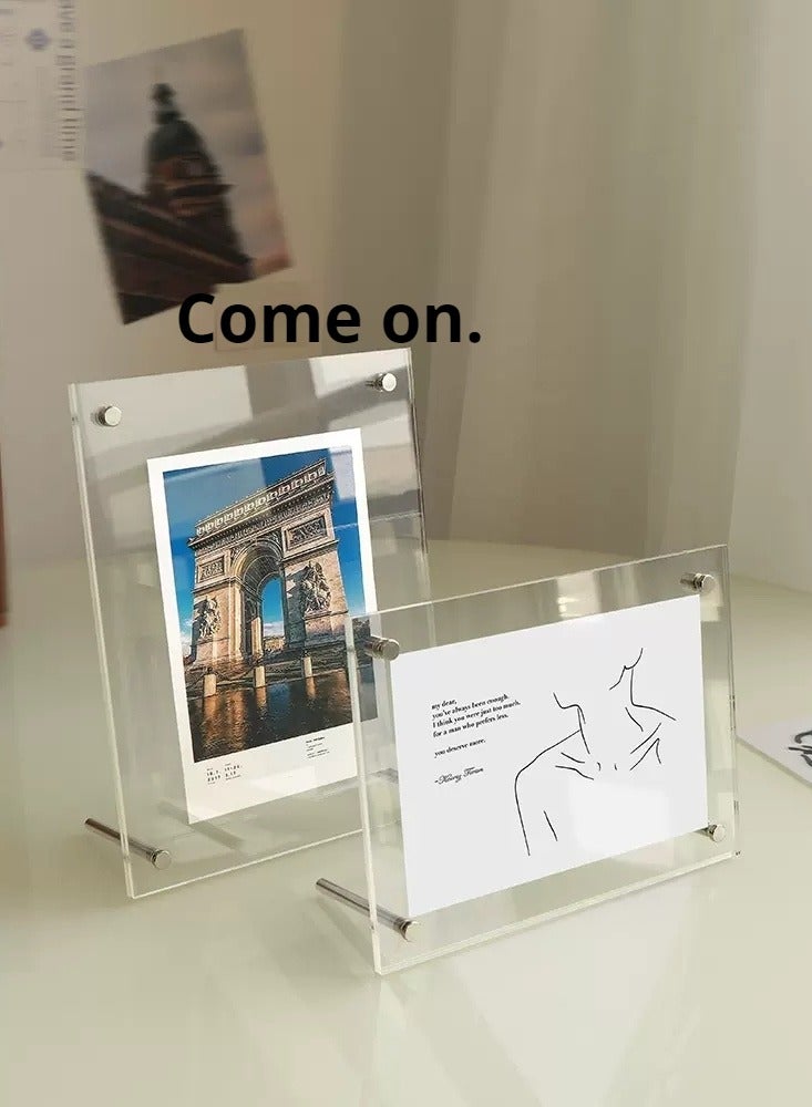 JiFENG 6 بوصة أكريليك علامة الجرف ، سطح المكتب قائمة عرض الرف ، سطح المكتب عرض إطار الصورة شفافة( 10.2x15.2cm ) - Image 1