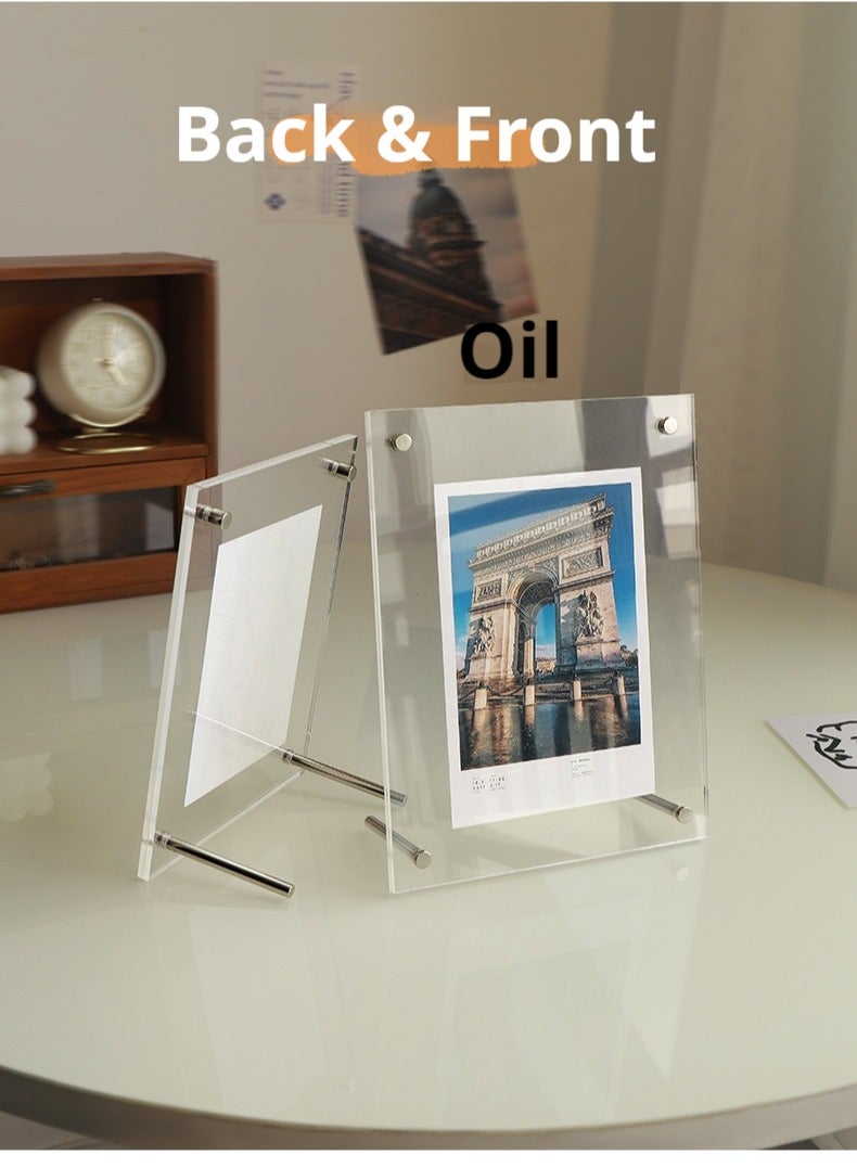 JiFENG 6 بوصة أكريليك علامة الجرف ، سطح المكتب قائمة عرض الرف ، سطح المكتب عرض إطار الصورة شفافة( 10.2x15.2cm ) - Image 5