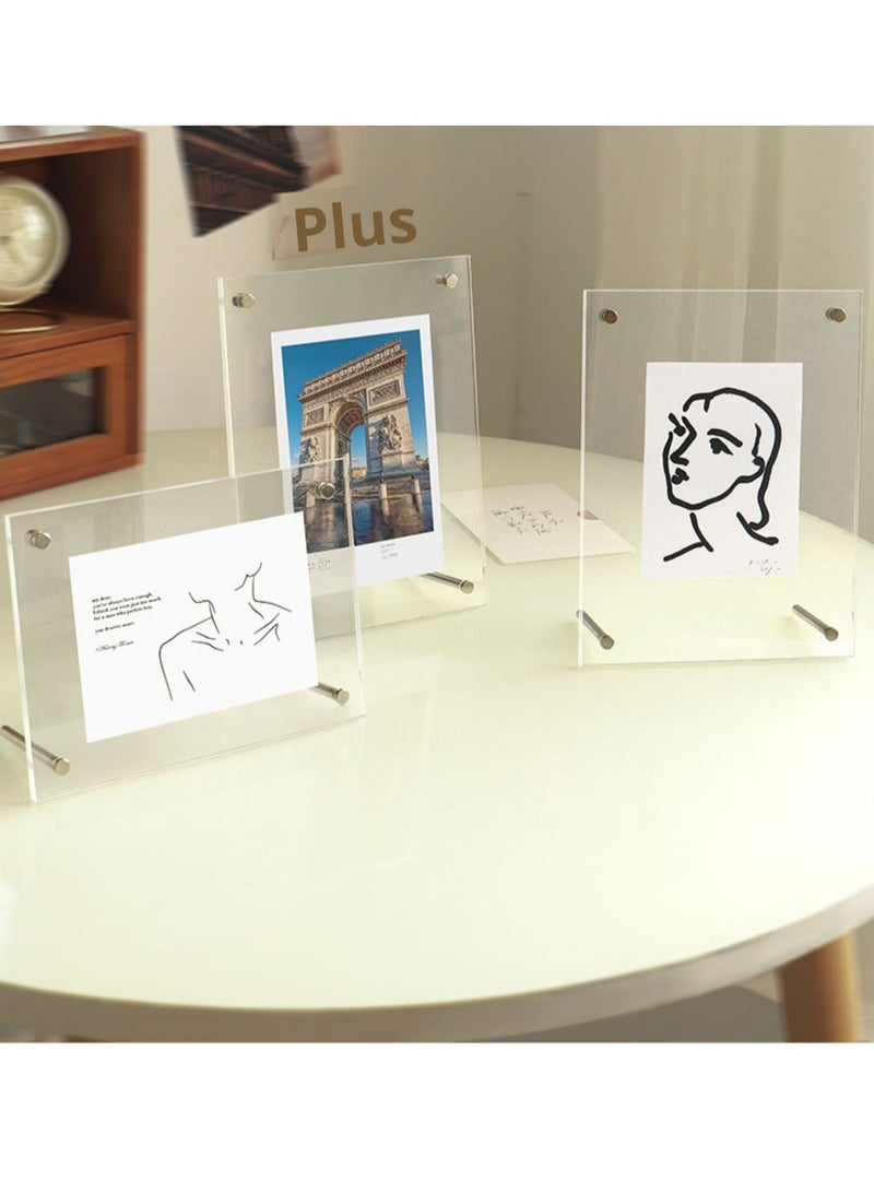 JiFENG 6 بوصة أكريليك علامة الجرف ، سطح المكتب قائمة عرض الرف ، سطح المكتب عرض إطار الصورة شفافة( 10.2x15.2cm ) - Image 4