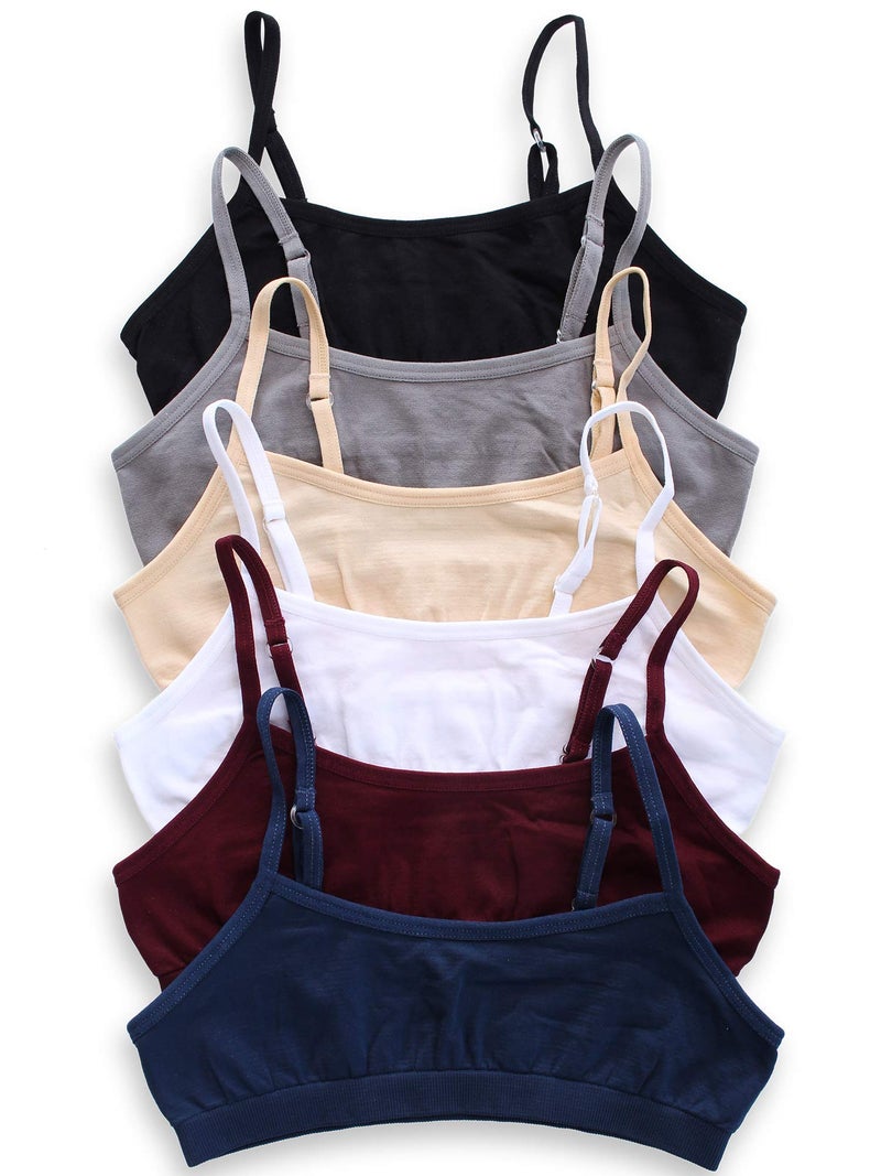 Caramel Cantina Big Girls 6 Pack Seamless Training Comfort Bras (Large, Basics) - Image 4