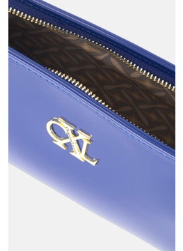 CXL by Christian Lacroix Women Brand Logo Cosmetic Pouch, Dark Blue  - Image 3