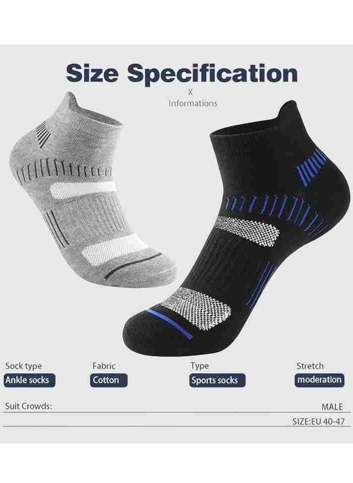 بابونا عبوة من 5 جوارب رياضية رجالية، قصيرة، مصنوعة من مزيج قطني يسمح بالتهوية، تمتص العرق، مضادة للروائح، توفر راحة فائقة للرياضة، والنادي الرياضي، والارتداء اليومي - مجموعة جوارب رجالية فاخرة - Image 4