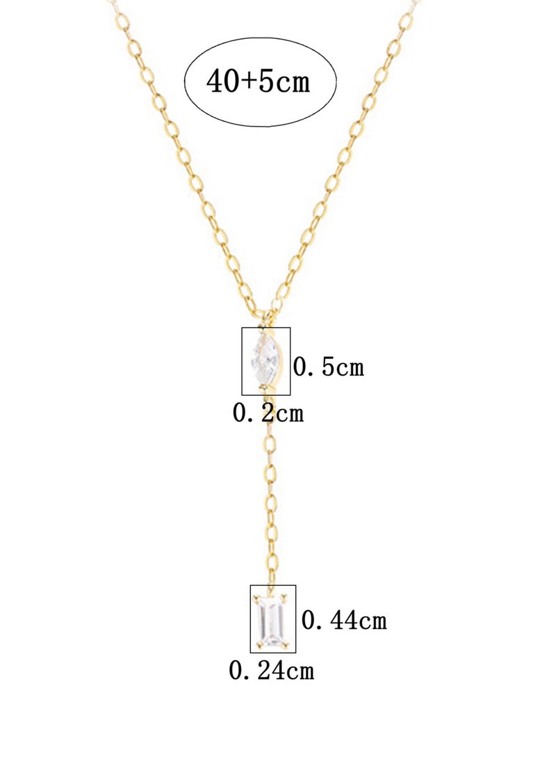 A full-body 925 silver tassel drop diamond pendant necklace gift box, fashionable and generous, holiday date, gift, temperament, versatile girl - Image 5