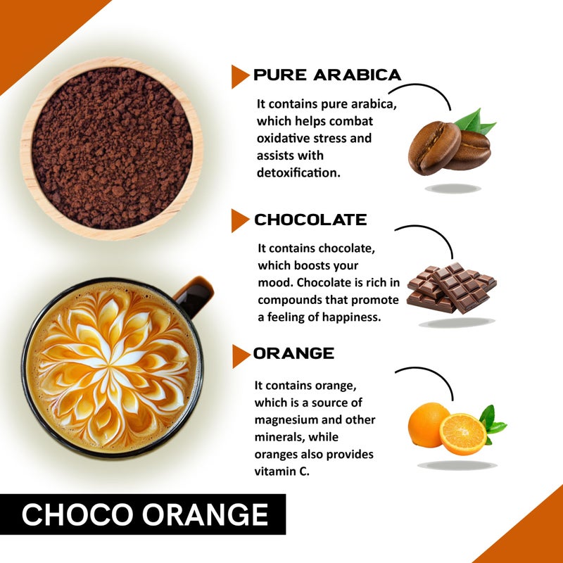 COFFEECURRY Choco Orange Coffee (50 Grams with Frother) - Choco Orange Instant Flavored Coffee | Premium Arabica Coffee Powder for Tangy Coffee Experience - Image 2
