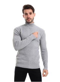 Mens Ripped Wool Pullover With High Neck