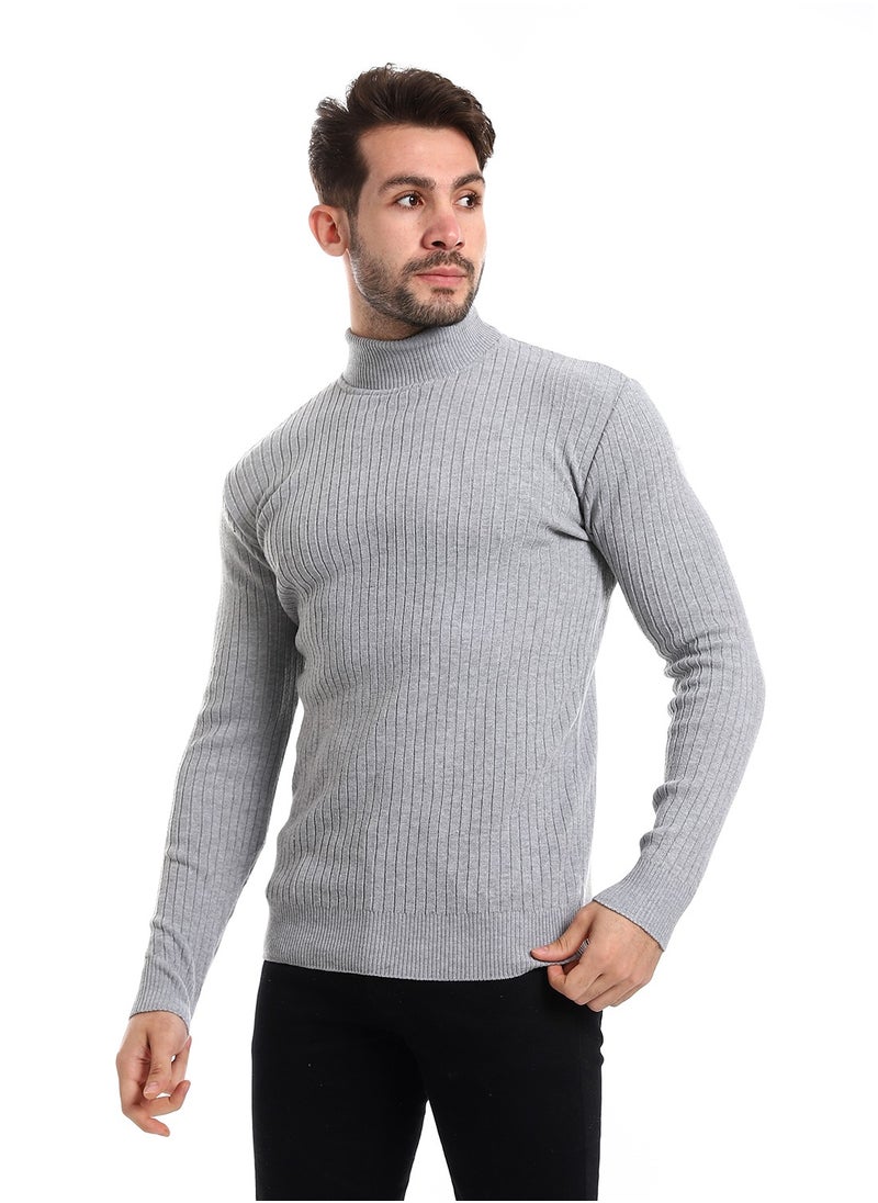 Caesar - Mens Ripped Wool Pullover With High Neck - Image 1