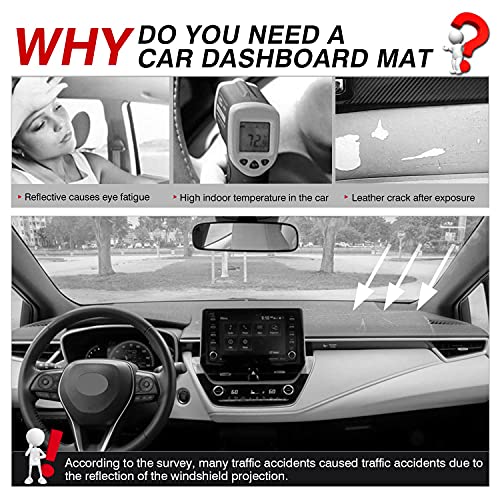 Autorder Dashboard Cover Mat for Toyota Corolla 2019-2022 2023 2024 2025 Accessories Dash Cover Flannel Dash Mat Sunshade Glare UV Rays Protector - Image 2