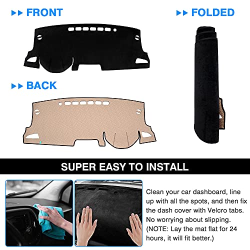 Autorder Dashboard Cover Mat for Toyota Corolla 2019-2022 2023 2024 2025 Accessories Dash Cover Flannel Dash Mat Sunshade Glare UV Rays Protector - Image 5
