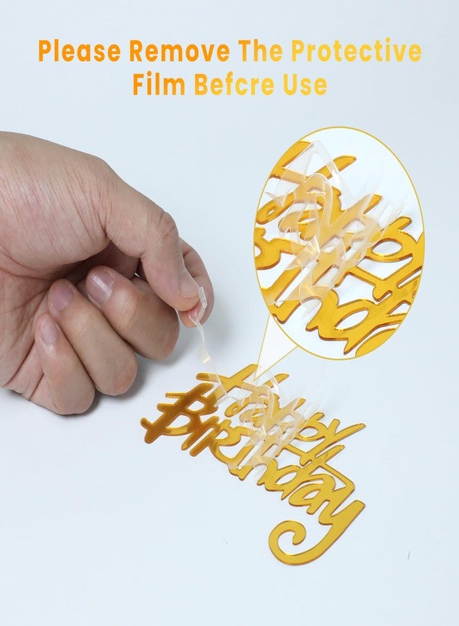 Gabrella 8 Pack Acrylic Gold Happy Birthday Cake Toppers, Glitter Letters Cupcake Toppers Cake Decorating Supplies, Reusable Happy Birthday Sign for Birthdays Party, Anniversaries - Image 5