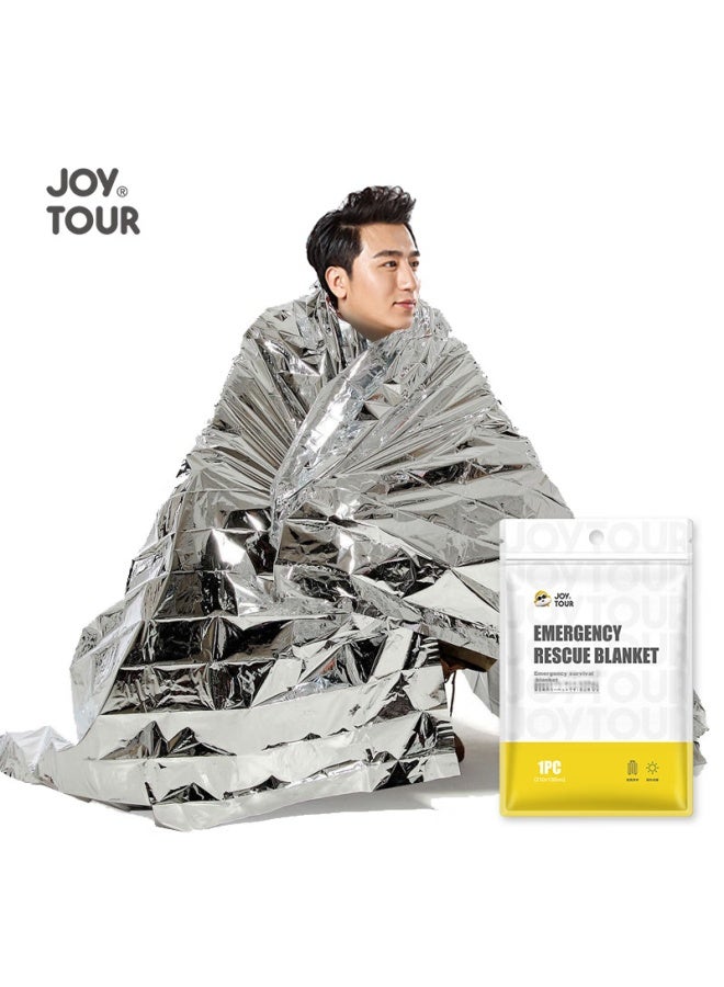 JOY TOUR Joytour Emergency Blanket, Thermal Blanket, Hiking Camping Aluminum Foil Emergency Blanket, Outdoor Survival Emergency Blanket, Silver - Image 1