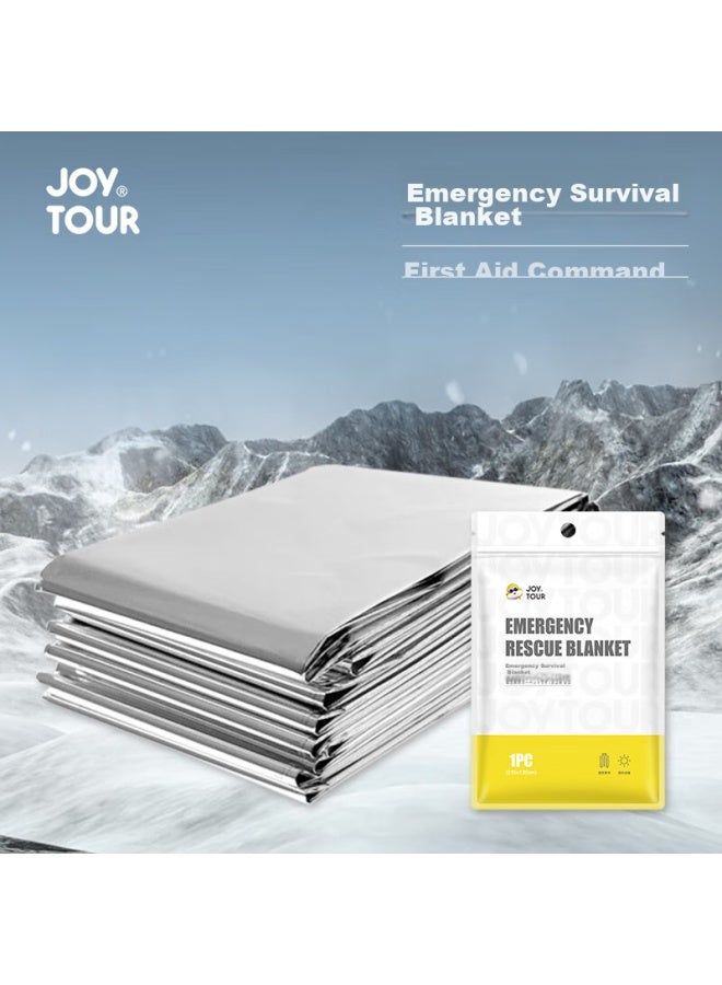 JOY TOUR Joytour Emergency Blanket, Thermal Blanket, Hiking Camping Aluminum Foil Emergency Blanket, Outdoor Survival Emergency Blanket, Silver - Image 2