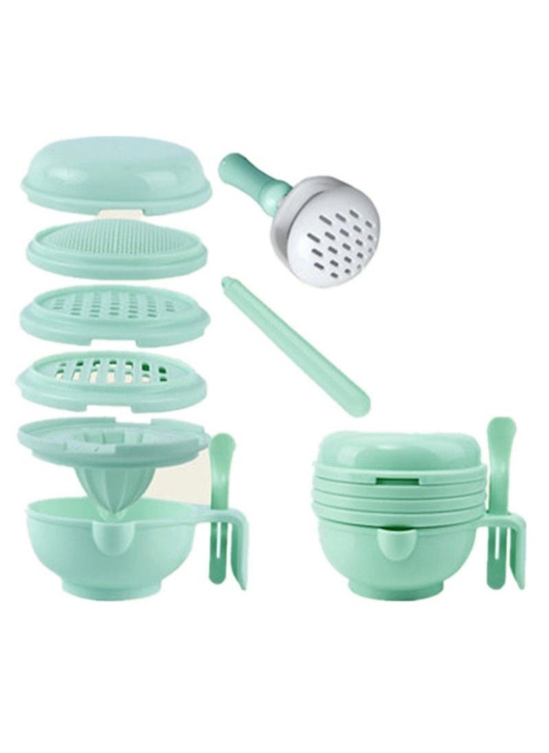 DOOKOO Baby Food Supplement Bowl Manual Grinder Puree Scissors Cooking Stick Machine Tool Set  - Image 1
