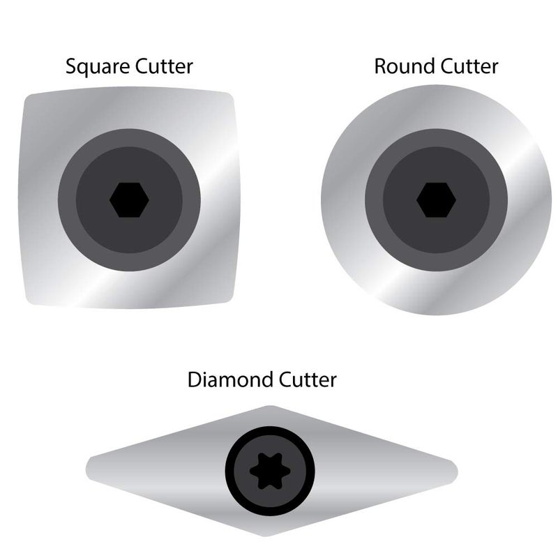 Savannah Carbide Turning Tool Large Size (3 Piece Set - All 3 Turning Tools) Includes Diamond Shape, Round and Square Turning Tools With Comfort Grip Handles - Image 2