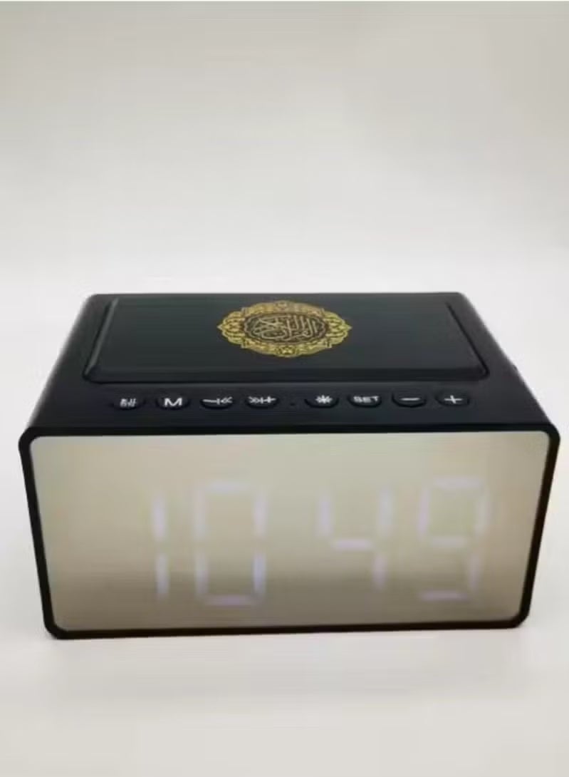 ELTRAZONE SQ-808 Quran Speaker with Azan Alarm Clock & Bluetooth, Islamic LED Display Bedside Clock, Full Quran Audio, 8GB Storage, Radio, USB Port, App Control & Long Battery Backup - Image 2