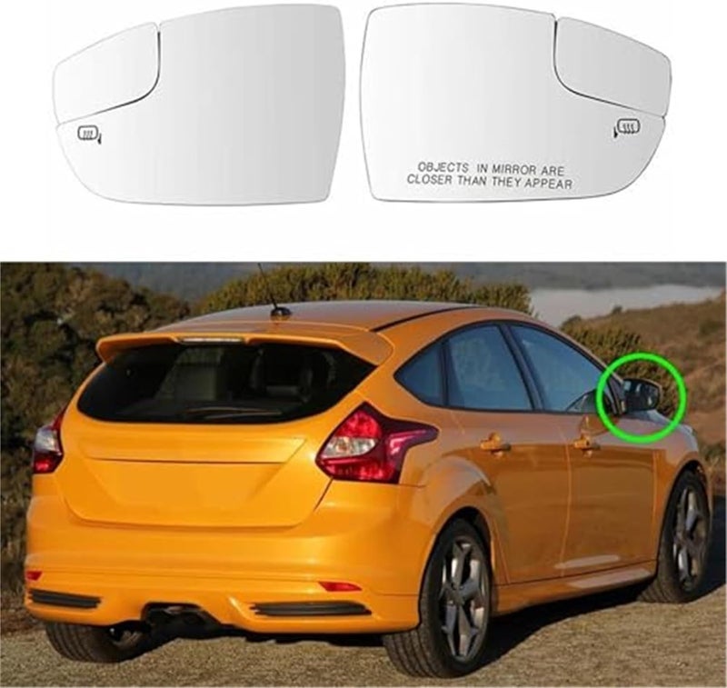 QASULER Heated Side Mirror Glass for Ford Focus - Image 3