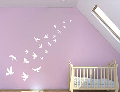 MAFENT White Birds Wall Decal - Tree Wall Decor, Peace Dove, Flying Birds Wall Stickers for Nursery, Baby Room, Bedroom Decoration - Image 2
