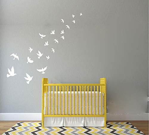 MAFENT White Birds Wall Decal - Tree Wall Decor, Peace Dove, Flying Birds Wall Stickers for Nursery, Baby Room, Bedroom Decoration - Image 3