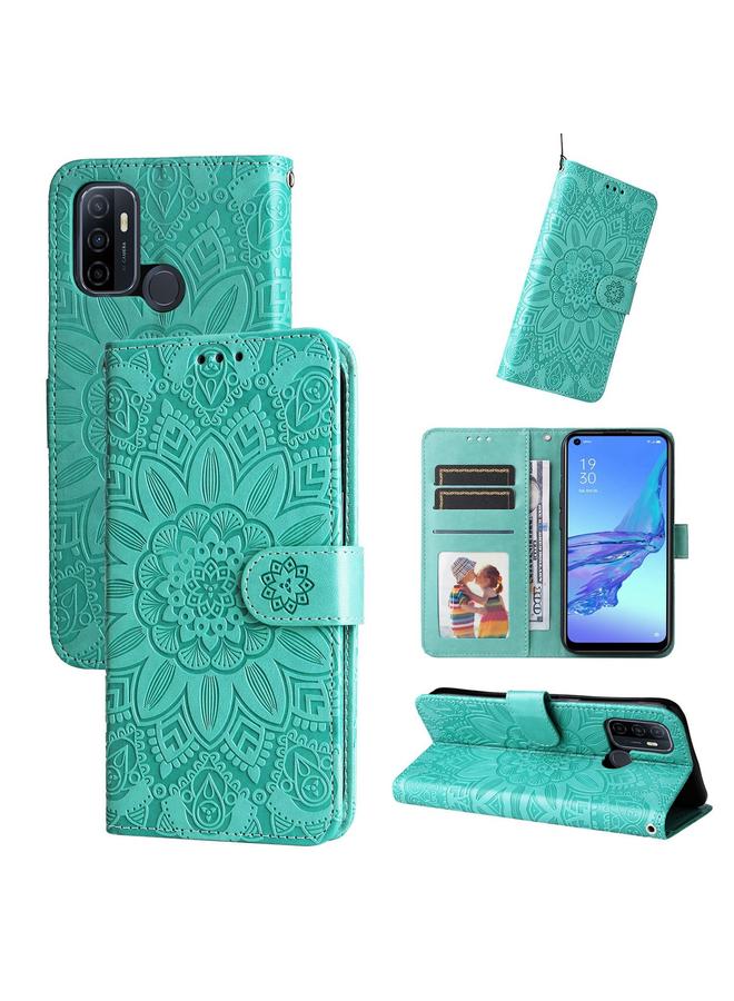 S-TOP Case For OPPO A53 / A53s / A33 / A32 Embossed Sunflower Leather Phone Case - Image 1