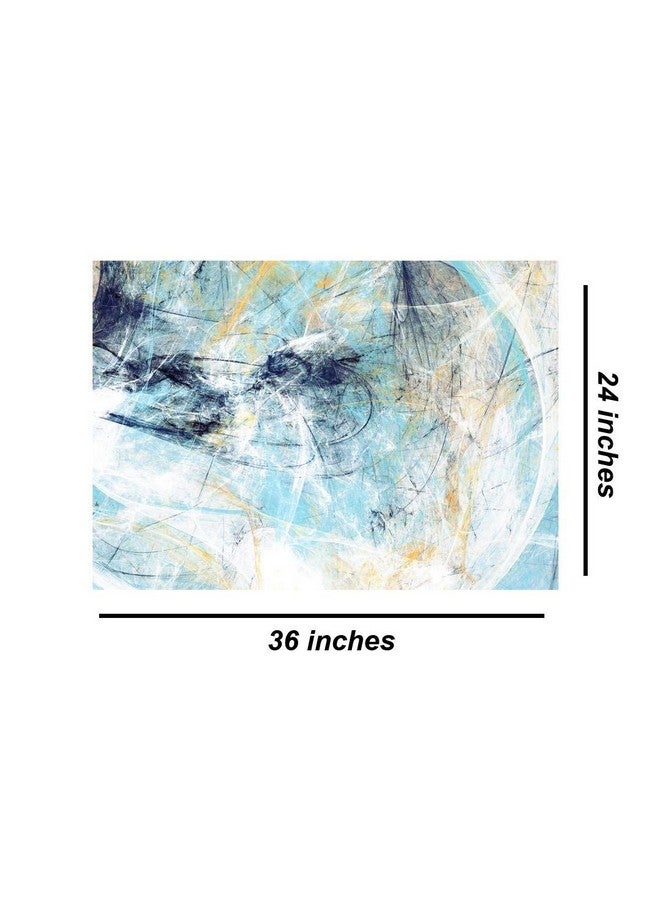 999STORE لوحة جدارية مؤطرة خشبية كبيرة الحجم من 999STORE للديكور المنزلي الحديث، إطارات زرقاء وبيضاء جميلة (24X36 بوصة قماش مشدود) فل ب ز 231072017061 - Image 5