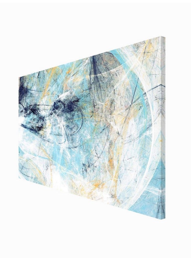 999STORE لوحة جدارية مؤطرة خشبية كبيرة الحجم من 999STORE للديكور المنزلي الحديث، إطارات زرقاء وبيضاء جميلة (24X36 بوصة قماش مشدود) فل ب ز 231072017061 - Image 3