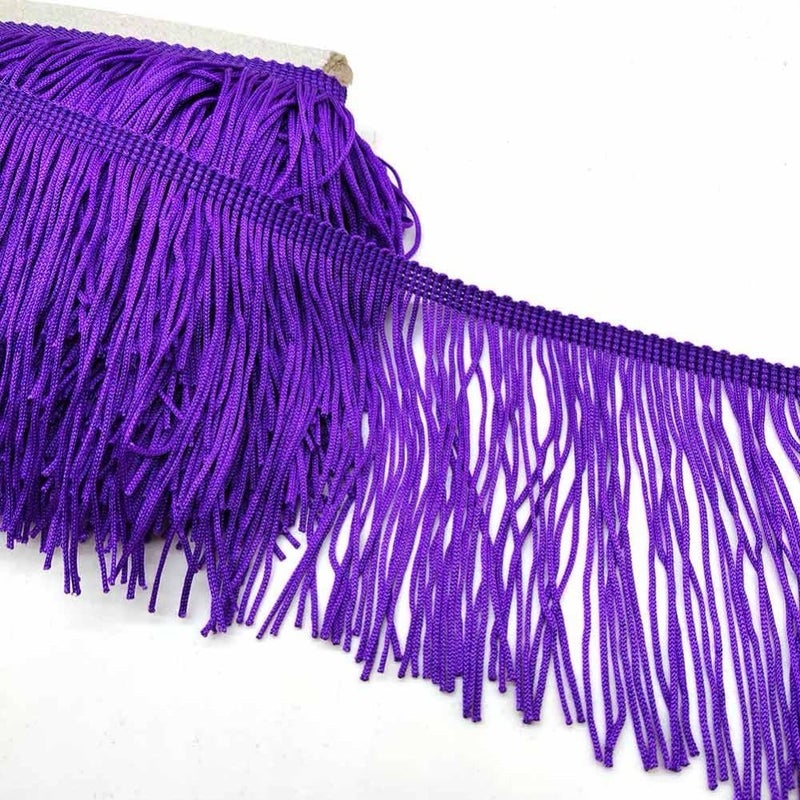 Lauthen.S 10 Yards of 6" Chainette Fringe Trim Tassel Sewing Trim for DIY Craft Latin Dress Lamp Shade Decoration Purple - Image 2