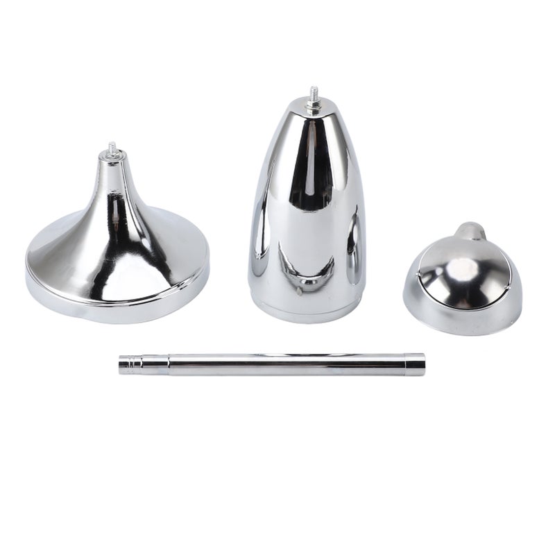 Outdoor Standing Ashtray with Lid Large Capacity Self Cleaning Detachable Adjustable Height Floor Standing Ash Tray for Home Patio Silver - Image 1